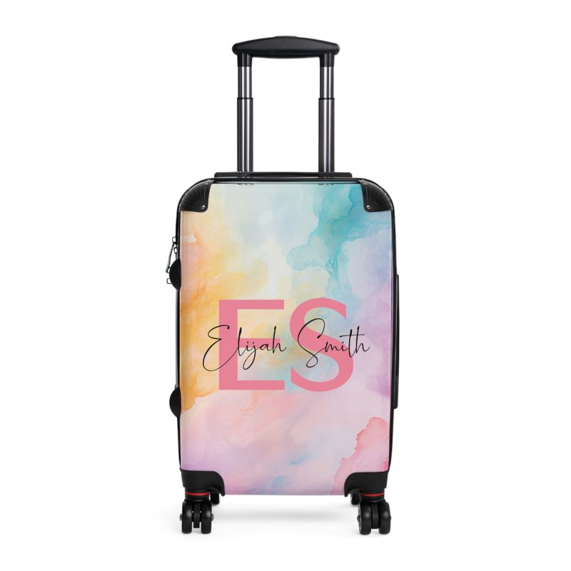 Pastel Watercolor Custom Suitcase - Tailored for you, adorned with pastel watercolors, a one-of-a-kind travel companion.