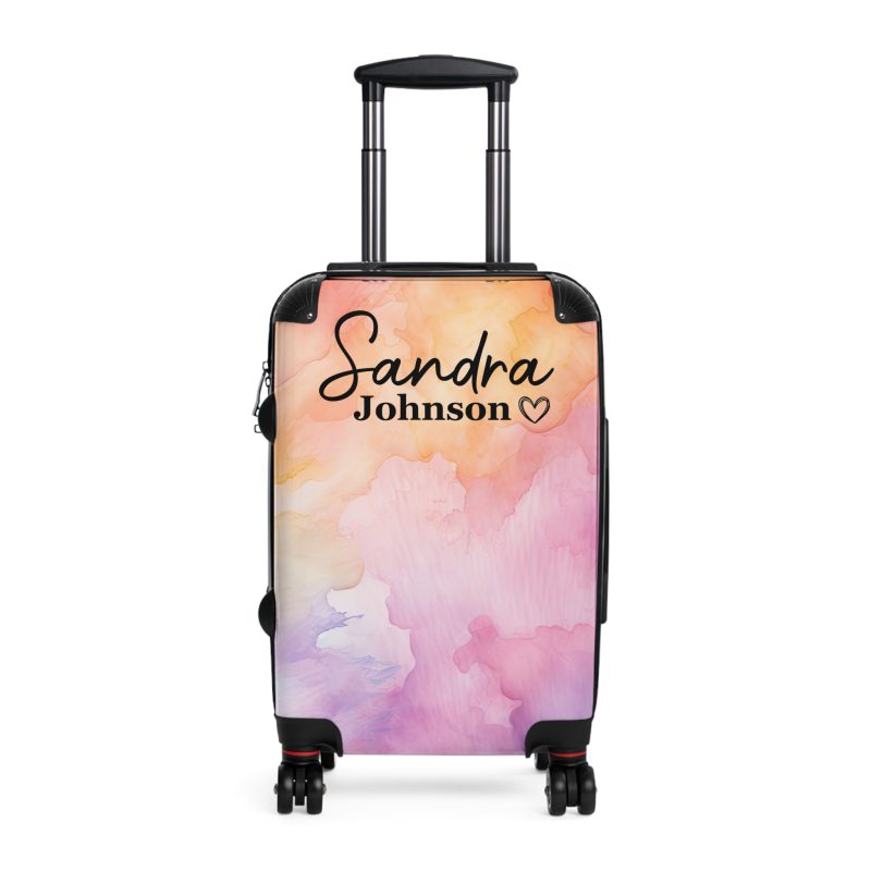 Pastel Watercolor Custom Suitcase - Tailored for you, adorned with pastel watercolors, a one-of-a-kind travel companion.