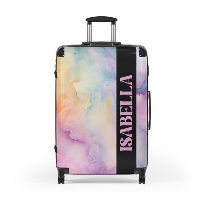 Pastel Watercolor Custom Suitcase - Tailored for you, adorned with pastel watercolors, a one-of-a-kind travel companion.