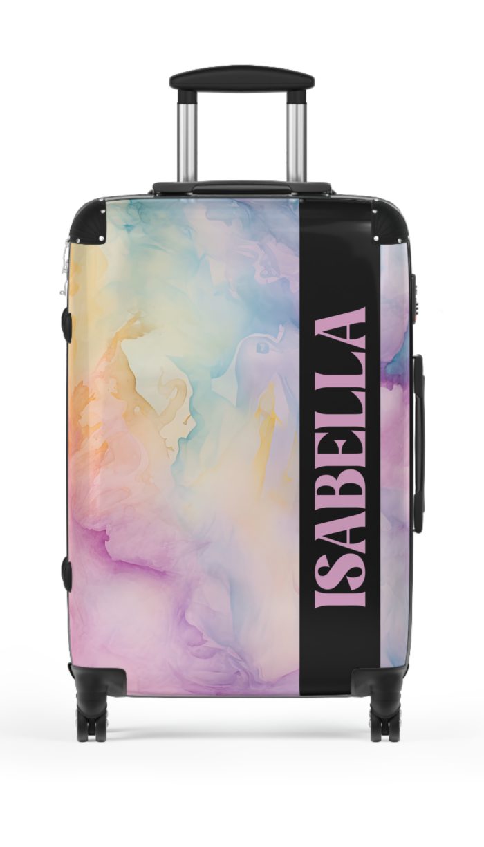 Pastel Watercolor Custom Suitcase - Tailored for you, adorned with pastel watercolors, a one-of-a-kind travel companion.