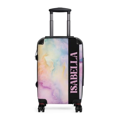 Pastel Watercolor Custom Suitcase - Tailored for you, adorned with pastel watercolors, a one-of-a-kind travel companion.