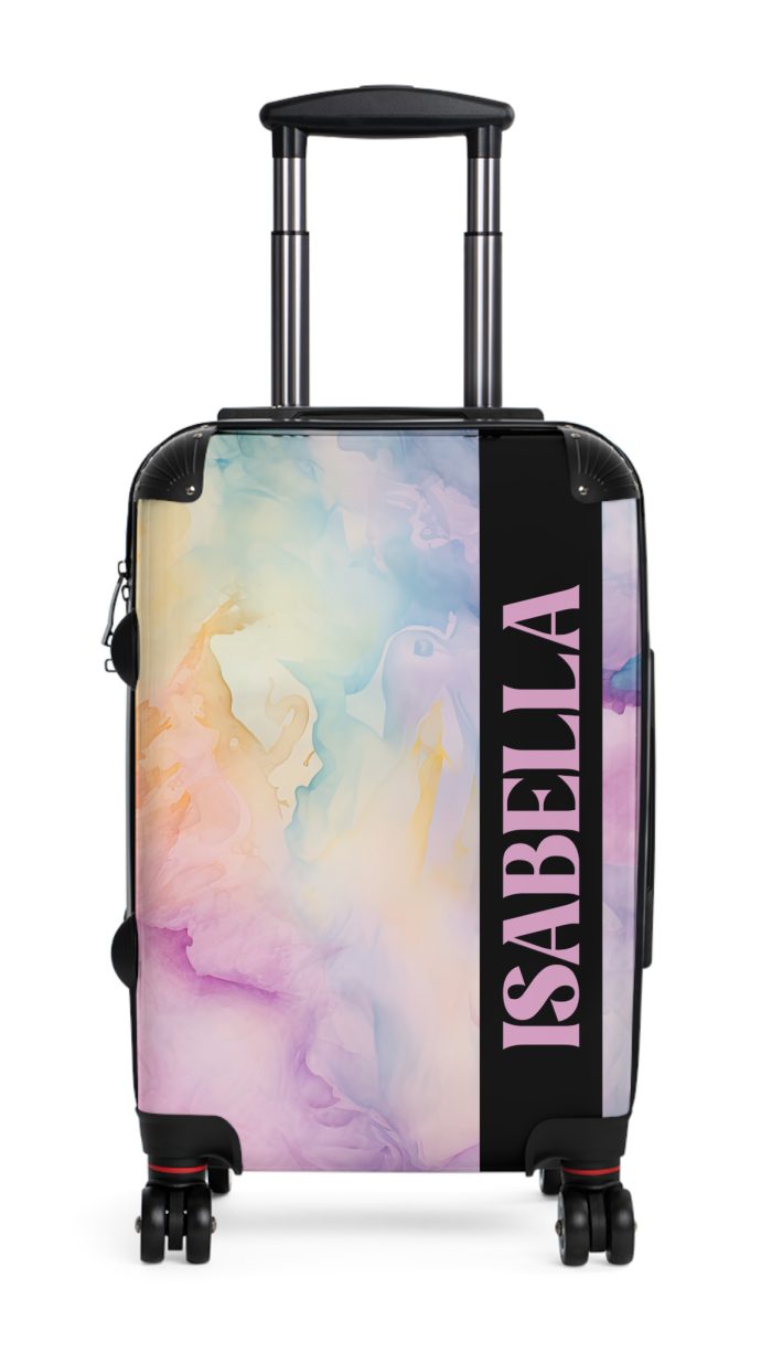 Pastel Watercolor Custom Suitcase - Tailored for you, adorned with pastel watercolors, a one-of-a-kind travel companion.