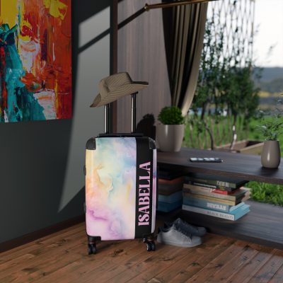 Pastel Watercolor Custom Suitcase - Tailored for you, adorned with pastel watercolors, a one-of-a-kind travel companion.