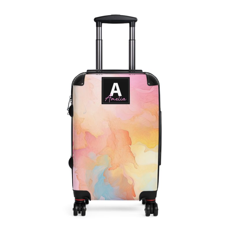 Pastel Watercolor Custom Suitcase - Tailored for you, adorned with pastel watercolors, a one-of-a-kind travel companion.