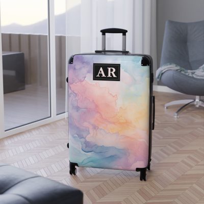Pastel Watercolor Custom Suitcase - Tailored for you, adorned with pastel watercolors, a one-of-a-kind travel companion.
