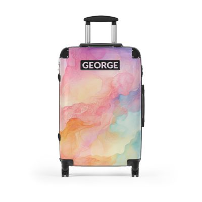 Pastel Watercolor Custom Suitcase - Tailored for you, adorned with pastel watercolors, a one-of-a-kind travel companion.