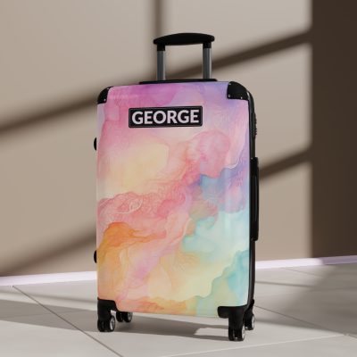 Pastel Watercolor Custom Suitcase - Tailored for you, adorned with pastel watercolors, a one-of-a-kind travel companion.