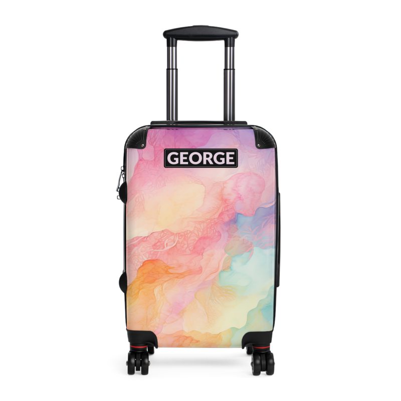 Pastel Watercolor Custom Suitcase - Tailored for you, adorned with pastel watercolors, a one-of-a-kind travel companion.