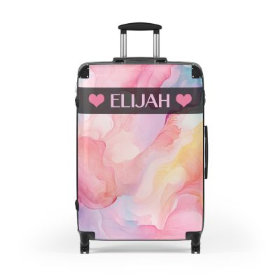 Pastel Watercolor Custom Suitcase - Tailored for you, adorned with pastel watercolors, a one-of-a-kind travel companion.