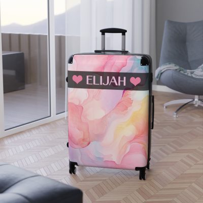 Pastel Watercolor Custom Suitcase - Tailored for you, adorned with pastel watercolors, a one-of-a-kind travel companion.