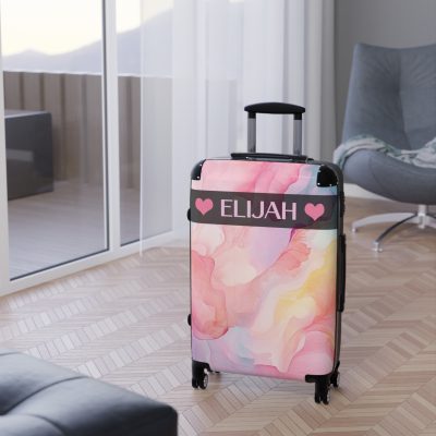 Pastel Watercolor Custom Suitcase - Tailored for you, adorned with pastel watercolors, a one-of-a-kind travel companion.