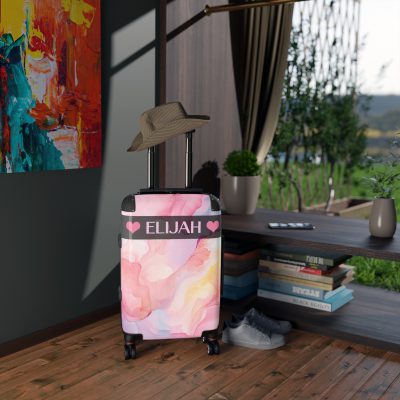 Pastel Watercolor Custom Suitcase - Tailored for you, adorned with pastel watercolors, a one-of-a-kind travel companion.