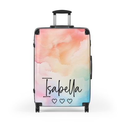 Pastel Watercolor Custom Suitcase - Tailored for you, adorned with pastel watercolors, a one-of-a-kind travel companion.