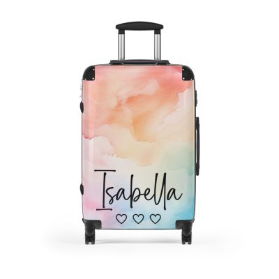 Pastel Watercolor Custom Suitcase - Tailored for you, adorned with pastel watercolors, a one-of-a-kind travel companion.