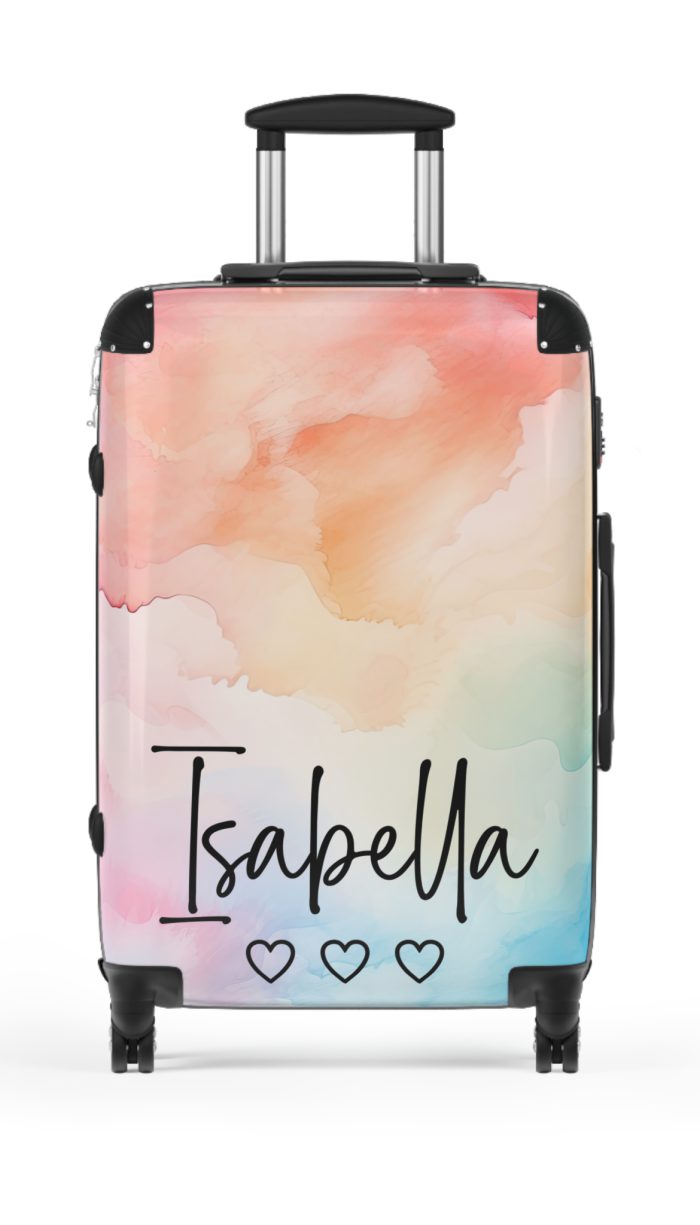 Pastel Watercolor Custom Suitcase - Tailored for you, adorned with pastel watercolors, a one-of-a-kind travel companion.