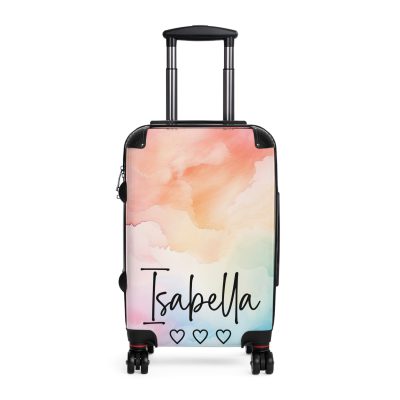 Pastel Watercolor Custom Suitcase - Tailored for you, adorned with pastel watercolors, a one-of-a-kind travel companion.