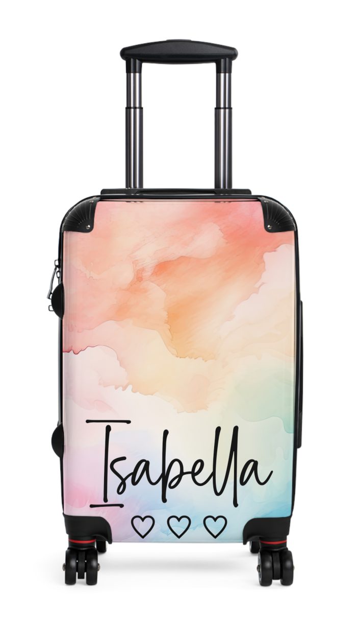 Pastel Watercolor Custom Suitcase - Tailored for you, adorned with pastel watercolors, a one-of-a-kind travel companion.