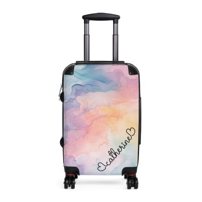 Pastel Watercolor Custom Suitcase - Tailored for you, adorned with pastel watercolors, a one-of-a-kind travel companion.