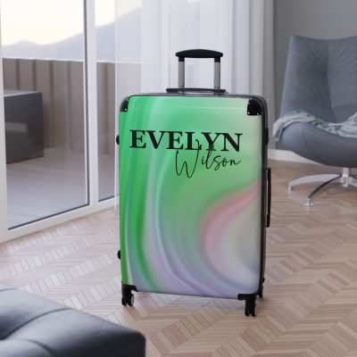 Custom Marble Suitcase - A personalized suitcase adorned with an elegant marble-themed design, perfect for travelers who want to add a touch of luxury to their luggage.