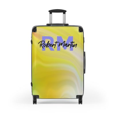 Custom Marble Suitcase - A personalized suitcase adorned with an elegant marble-themed design, perfect for travelers who want to add a touch of luxury to their luggage.