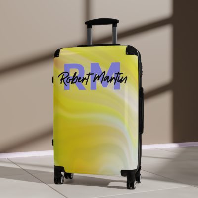 Custom Marble Suitcase - A personalized suitcase adorned with an elegant marble-themed design, perfect for travelers who want to add a touch of luxury to their luggage.