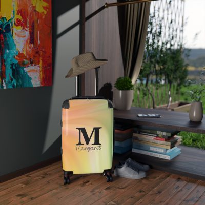 Custom Marble Suitcase - A personalized suitcase adorned with an elegant marble-themed design, perfect for travelers who want to add a touch of luxury to their luggage.