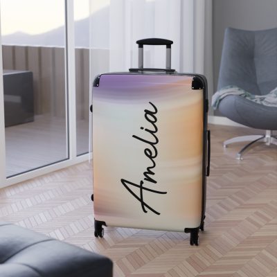 Custom Marble Suitcase - A personalized suitcase adorned with an elegant marble-themed design, perfect for travelers who want to add a touch of luxury to their luggage.