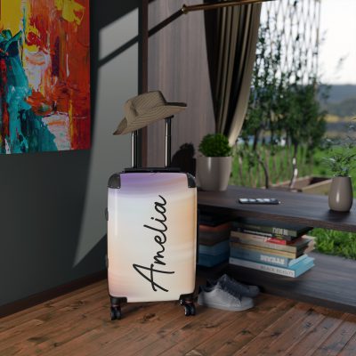 Custom Marble Suitcase - A personalized suitcase adorned with an elegant marble-themed design, perfect for travelers who want to add a touch of luxury to their luggage.