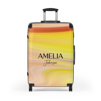 Custom Marble Suitcase - A personalized suitcase adorned with an elegant marble-themed design, perfect for travelers who want to add a touch of luxury to their luggage.