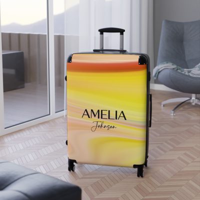 Custom Marble Suitcase - A personalized suitcase adorned with an elegant marble-themed design, perfect for travelers who want to add a touch of luxury to their luggage.