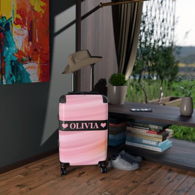 Custom Marble Suitcase - A personalized suitcase adorned with an elegant marble-themed design, perfect for travelers who want to add a touch of luxury to their luggage.