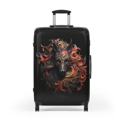 Elegant gothic black horse suitcase, a timeless and stylish travel essential. Crafted for durability and sophistication, it's the perfect travel companion for the discerning adventurer.