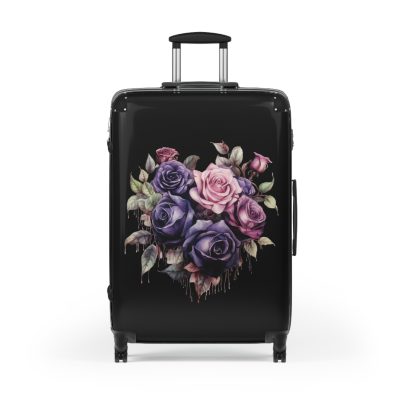 Romantic gothic rose suitcase, a stylish and enduring travel essential. Crafted with intricate rose designs, it's the perfect companion for those who seek elegance on the go.