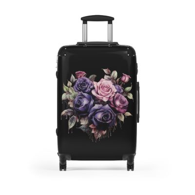 Romantic gothic rose suitcase, a stylish and enduring travel essential. Crafted with intricate rose designs, it's the perfect companion for those who seek elegance on the go.