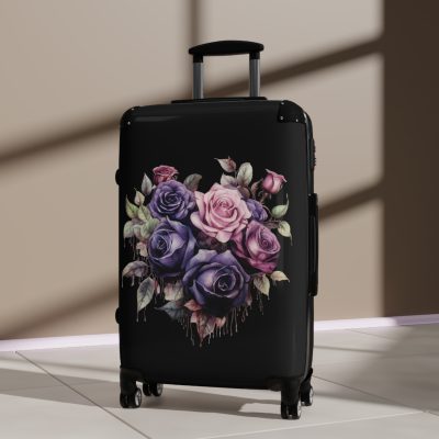 Romantic gothic rose suitcase, a stylish and enduring travel essential. Crafted with intricate rose designs, it's the perfect companion for those who seek elegance on the go.