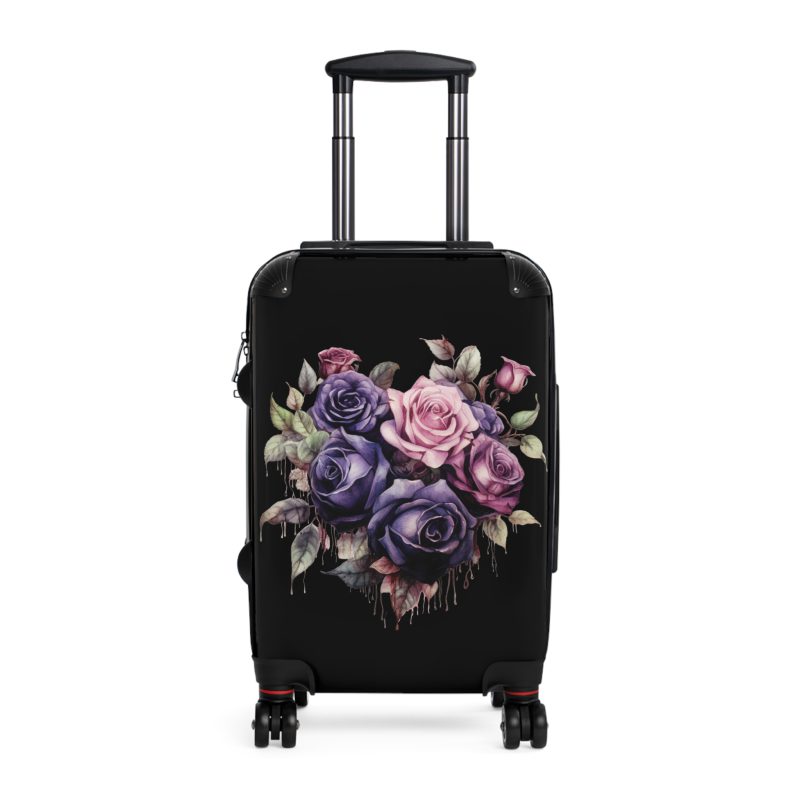 Romantic gothic rose suitcase, a stylish and enduring travel essential. Crafted with intricate rose designs, it's the perfect companion for those who seek elegance on the go.