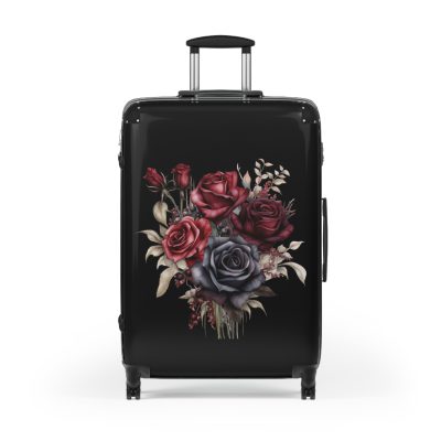 Romantic gothic rose suitcase, a stylish and enduring travel essential. Crafted with intricate rose designs, it's the perfect companion for those who seek elegance on the go.