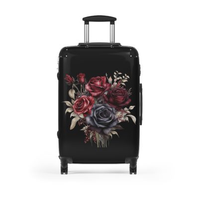 Romantic gothic rose suitcase, a stylish and enduring travel essential. Crafted with intricate rose designs, it's the perfect companion for those who seek elegance on the go.