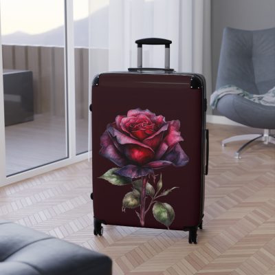 Romantic gothic rose suitcase, a stylish and enduring travel essential. Crafted with intricate rose designs, it's the perfect companion for those who seek elegance on the go.