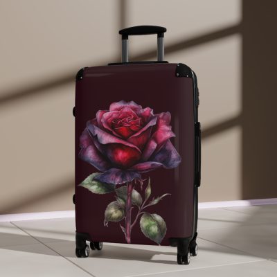 Romantic gothic rose suitcase, a stylish and enduring travel essential. Crafted with intricate rose designs, it's the perfect companion for those who seek elegance on the go.