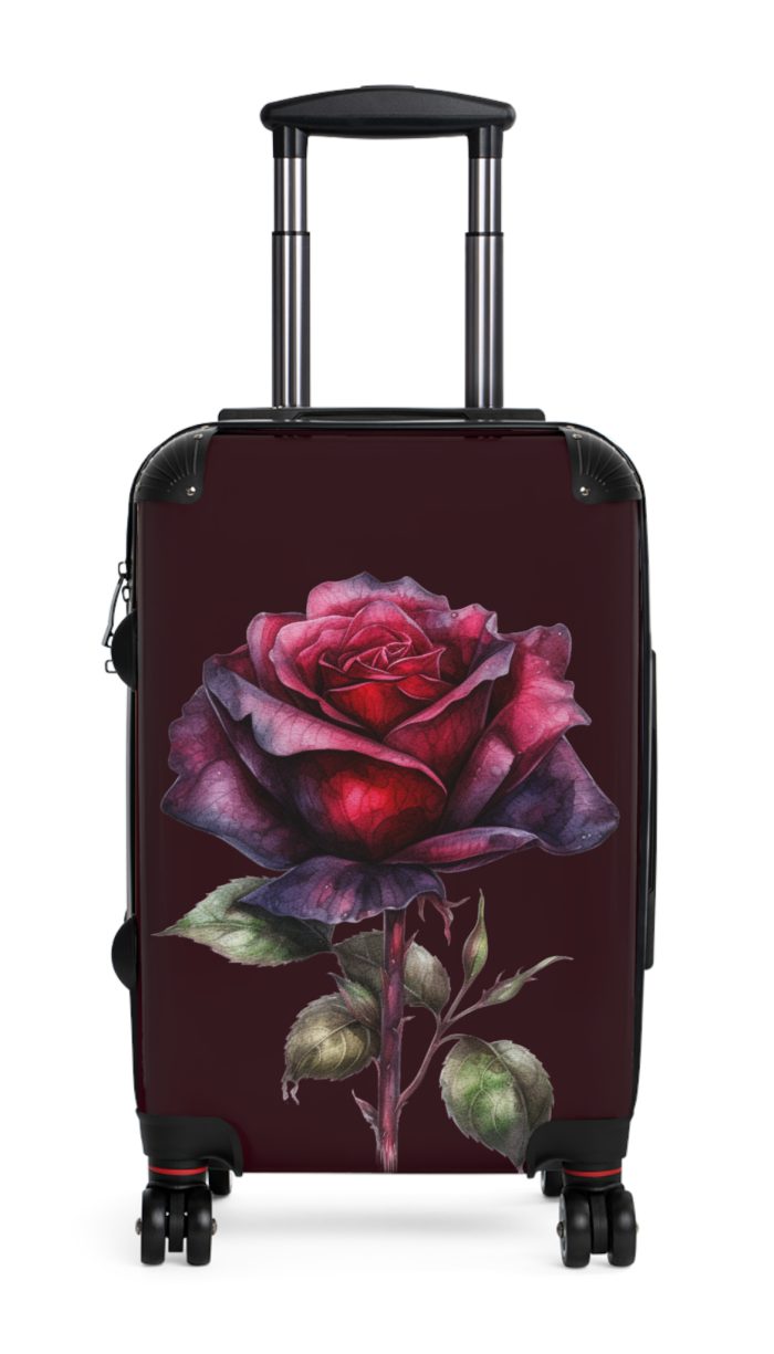 Romantic gothic rose suitcase, a stylish and enduring travel essential. Crafted with intricate rose designs, it's the perfect companion for those who seek elegance on the go.