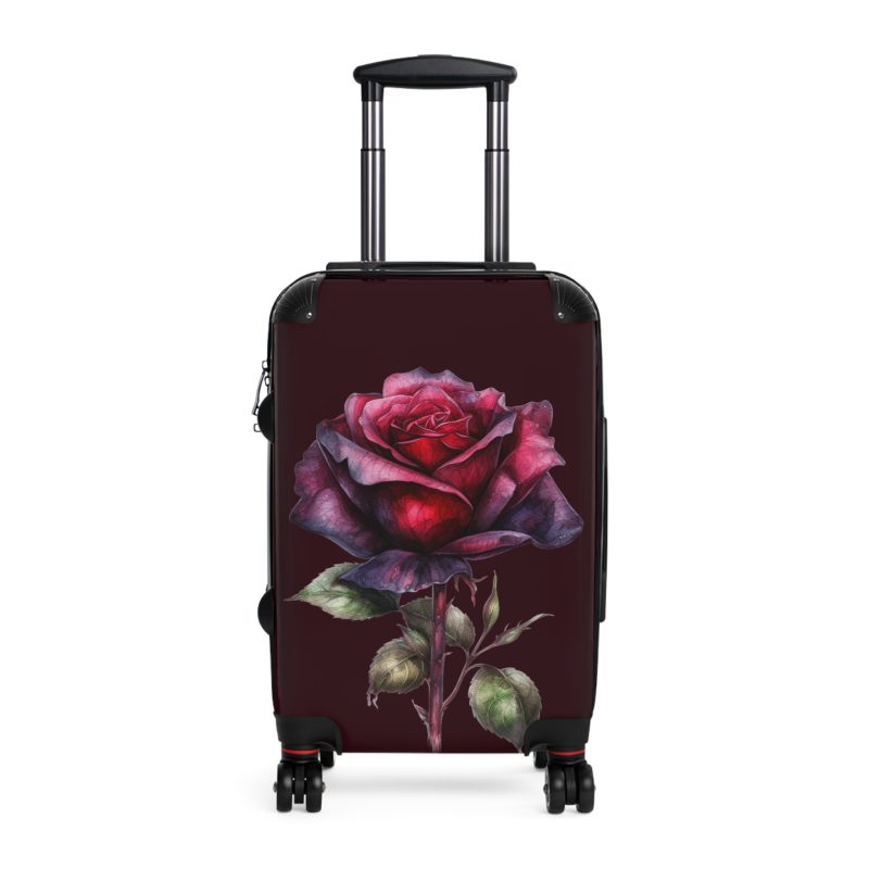 Romantic gothic rose suitcase, a stylish and enduring travel essential. Crafted with intricate rose designs, it's the perfect companion for those who seek elegance on the go.