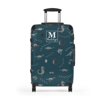 Dinosaur Custom Suitcase - Unleash your style with a personalized travel companion adorned with roaring dinosaurs.