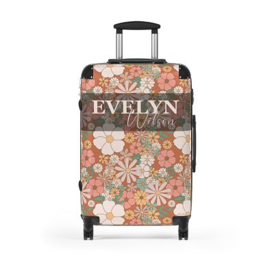 Custom Boho Floral Suitcase - Personalized travel elegance with unique Boho floral patterns.