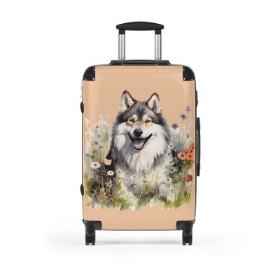 Elegant Alaskan Malamute suitcase, a stylish and enduring travel companion. Crafted with Alaskan Malamute designs, it's the perfect luggage for dog lovers on the go.