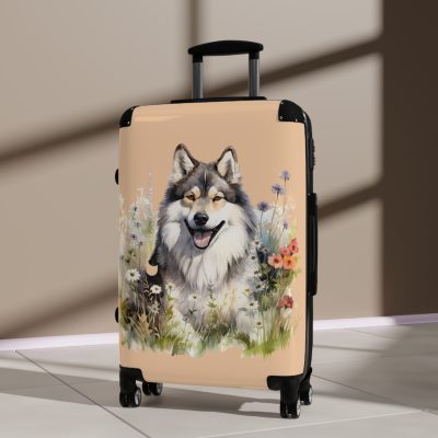 Elegant Alaskan Malamute suitcase, a stylish and enduring travel companion. Crafted with Alaskan Malamute designs, it's the perfect luggage for dog lovers on the go.