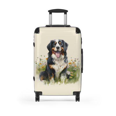 Alpine Bernese Mountain suitcase, a durable and charming travel companion. Crafted with Bernese Mountain designs, it's the perfect luggage for mountain enthusiasts on the go.