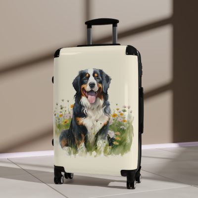 Alpine Bernese Mountain suitcase, a durable and charming travel companion. Crafted with Bernese Mountain designs, it's the perfect luggage for mountain enthusiasts on the go.