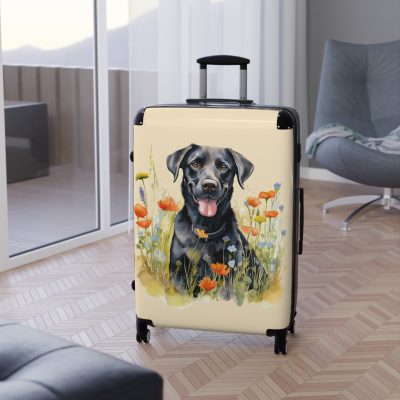 Elegant Black Labrador suitcase, a durable and charming travel companion. Crafted with Black Labrador designs, it's the perfect luggage for Labrador enthusiasts on the go.