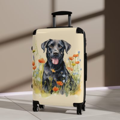 Elegant Black Labrador suitcase, a durable and charming travel companion. Crafted with Black Labrador designs, it's the perfect luggage for Labrador enthusiasts on the go.